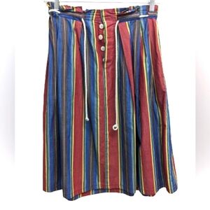 Striped Multicolor Button-Up Skirt